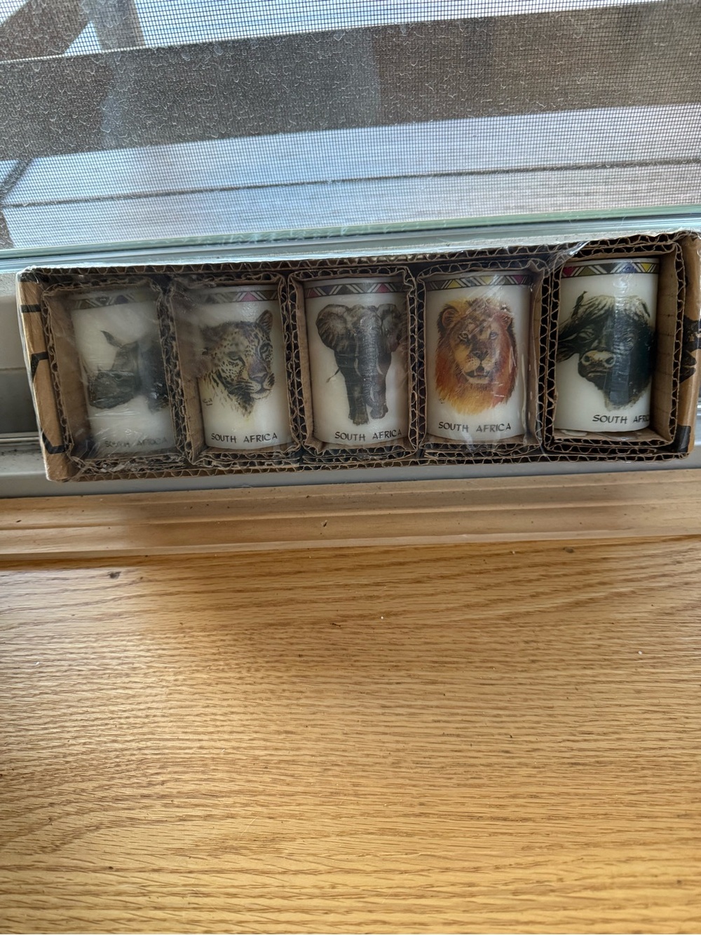 New Set of 5 Vintage South Africa Hand Painted Candles